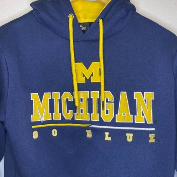 NWT Michigan men hoodie size small blue en yellow - Picture 3 of 5